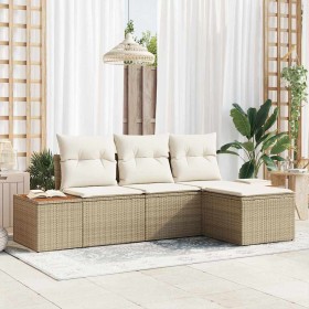 con almohada Ajustable 4 pcs Beige 239 x 117 x 37 cm