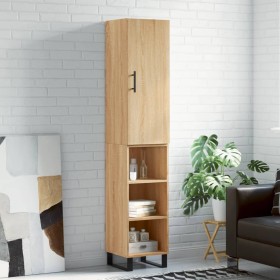 Aparador de madera contrachapada roble Sonoma 34,5x34x180 cm