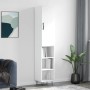 Aparador alto madera contrachapada blanco 34,5x34x180 cm