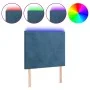 Headboard with LED lights dark blue velvet 90x5x118/128 cm by vidaXL, Headboards and footboards - Ref: Foro24-3122184, Price:...