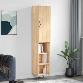 Aparador de madera contrachapada roble Sonoma 34,5x34x180 cm