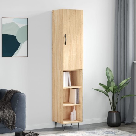 Aparador de madera contrachapada roble Sonoma 34,5x34x180 cm