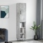 Aparador de madera contrachapada gris hormigón 34,5x34x180 cm