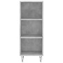 Aparador de madera contrachapada gris hormigón 34,5x34x180 cm