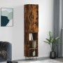 Aparador de madera contrachapada roble ahumado 34,5x34x180 cm