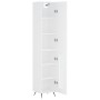 Aparador alto madera contrachapada blanco 34,5x34x180 cm