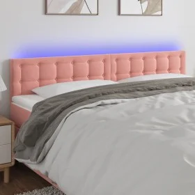 Rosa Samtkopfteil mit LED 160x5x78/88 cm von vidaXL, Kopf- und Fußteile - Ref: Foro24-3122105, Preis: 70,23 €, Rabatt: %
