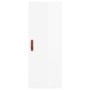 Aparador alto madera contrachapada blanco brillo 34,5x34x180 cm