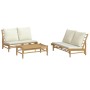 Gartenmöbel-Set 3-teilig aus Bambus und cremeweißen Kissen von vidaXL, Gartensets - Ref: Foro24-3156483, Preis: 528,26 €, Rab...