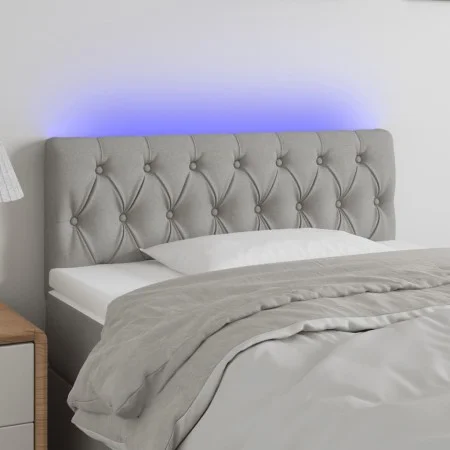 Light gray fabric headboard with LED 90x7x78/88 cm by vidaXL, Headboards and footboards - Ref: Foro24-3121930, Price: 54,04 €...
