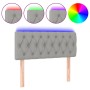 Light gray fabric headboard with LED 90x7x78/88 cm by vidaXL, Headboards and footboards - Ref: Foro24-3121930, Price: 51,32 €...