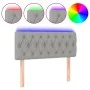 Light gray fabric headboard with LED 90x7x78/88 cm by vidaXL, Headboards and footboards - Ref: Foro24-3121930, Price: 54,04 €...