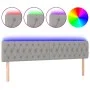 Light gray fabric headboard with LED 200x7x78/88 cm by vidaXL, Headboards and footboards - Ref: Foro24-3121970, Price: 68,75 ...