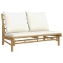 Gartenmöbel-Set 3-teilig aus Bambus und cremeweißen Kissen von vidaXL, Gartensets - Ref: Foro24-3156483, Preis: 528,26 €, Rab...