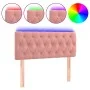 Cabecero con LED de terciopelo rosa 90x7x78/88 cm de vidaXL, Cabeceros y pies de cama - Ref: Foro24-3121989, Precio: 63,28 €,...