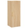 Aparador de madera contrachapada roble Sonoma 34,5x34x180 cm