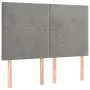 Headboard with LED lights light gray velvet 144x5x118/128 cm by vidaXL, Headboards and footboards - Ref: Foro24-3122192, Pric...