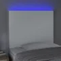 Headboard with LED lights white synthetic leather 80x5x118/128 cm by vidaXL, Headboards and footboards - Ref: Foro24-3122217,...