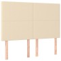 Kopfteil mit LED-Leuchten, cremefarbener Stoff, 144 x 5 x 118/128 cm von vidaXL, Kopf- und Fußteile - Ref: Foro24-3122147, Pr...