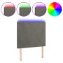 Headboard with LED lights dark gray velvet 100x5x118/128 cm by vidaXL, Headboards and footboards - Ref: Foro24-3122187, Price...