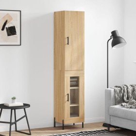 Aparador de madera contrachapada roble Sonoma 34,5x34x180 cm