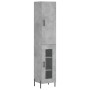 Aparador de madera contrachapada gris hormigón 34,5x34x180 cm