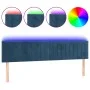 LED-Kopfteil aus dunkelblauem Samt, 200 x 5 x 78/88 cm von vidaXL, Kopf- und Fußteile - Ref: Foro24-3121920, Preis: 67,28 €, ...