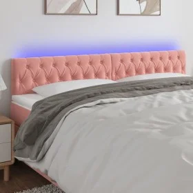 Rosa Samtkopfteil mit LED 200x7x78/88 cm von vidaXL, Kopf- und Fußteile - Ref: Foro24-3122019, Preis: 97,02 €, Rabatt: %