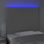 Headboard with LED lights gray synthetic leather 100x5x118/128 cm by vidaXL, Headboards and footboards - Ref: Foro24-3122232,...