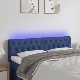 Blue fabric headboard with LED 160x7x78/88 cm by vidaXL, Headboards and footboards - Ref: Foro24-3121960, Price: 75,70 €, Dis...