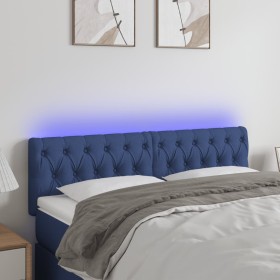 Kopfteil aus blauem Stoff mit LED 160x7x78/88 cm von vidaXL, Kopf- und Fußteile - Ref: Foro24-3121960, Preis: 79,70 €, Rabatt: %