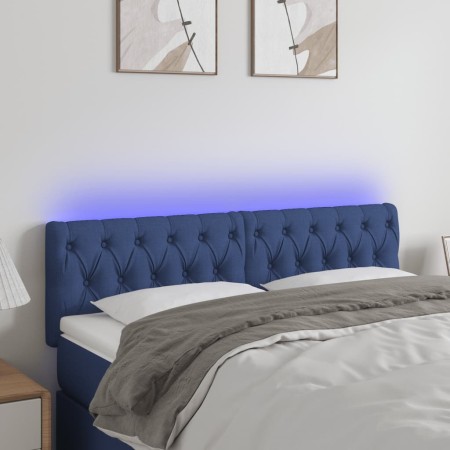 Kopfteil aus blauem Stoff mit LED 160x7x78/88 cm von vidaXL, Kopf- und Fußteile - Ref: Foro24-3121960, Preis: 79,70 €, Rabatt: %