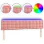 Cabecero con LED de terciopelo rosa 200x5x78/88 cm de vidaXL, Cabeceros y pies de cama - Ref: Foro24-3122117, Precio: 69,18 €...
