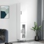 Aparador alto madera contrachapada blanco 34,5x34x180 cm