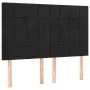 Kopfteil aus schwarzem Samt mit LED-Leuchten, 144 x 5 x 118/128 cm von vidaXL, Kopf- und Fußteile - Ref: Foro24-3122474, Prei...