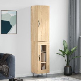 Aparador de madera contrachapada roble Sonoma 34,5x34x180 cm Aparador de madera contrachapada roble Sonoma 34,5x34x180 cm