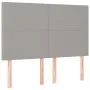 Headboard with LED lights light gray fabric 144x5x118/128 cm by vidaXL, Headboards and footboards - Ref: Foro24-3122142, Pric...