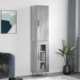 Aparador alto madera contrachapada gris Sonoma 34,5x34x180 cm Aparador alto madera contrachapada gris Sonoma 34,5x34x180 cm