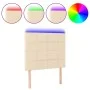 Kopfteil mit LED-Leuchten, cremefarbener Stoff, 100 x 5 x 118/128 cm von vidaXL, Kopf- und Fußteile - Ref: Foro24-3122419, Pr...