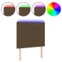 Headboard with LED lights dark brown fabric 90x5x118/128 cm by vidaXL, Headboards and footboards - Ref: Foro24-3122409, Price...
