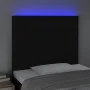 Headboard with LED lights black fabric 80x5x118/128 cm by vidaXL, Headboards and footboards - Ref: Foro24-3122400, Price: 59,...