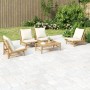 5-piece bamboo garden furniture set with cream white cushions by vidaXL, Garden sets - Ref: Foro24-3156487, Price: 549,51 €, ...
