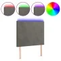Headboard with LED lights dark gray velvet 90x5x118/128 cm by vidaXL, Headboards and footboards - Ref: Foro24-3122181, Price:...