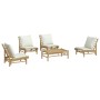 5-piece bamboo garden furniture set with cream white cushions by vidaXL, Garden sets - Ref: Foro24-3156487, Price: 549,51 €, ...