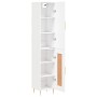 Aparador alto madera contrachapada blanco 34,5x34x180 cm