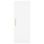 Aparador alto madera contrachapada blanco 34,5x34x180 cm