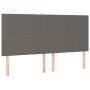Kopfteil mit LED-Leuchten, graues Kunstleder, 200 x 5 x 118/128 cm von vidaXL, Kopf- und Fußteile - Ref: Foro24-3122256, Prei...