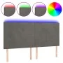 Headboard with LED lights dark gray velvet 200x5x118/128 cm by vidaXL, Headboards and footboards - Ref: Foro24-3122211, Price...