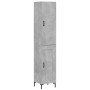 Aparador de madera contrachapada gris hormigón 34,5x34x180 cm