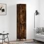 Aparador de madera contrachapada roble ahumado 34,5x34x180 cm